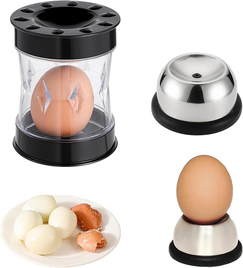 2 Pcs Egg Peeler Tool For Hard Boiled Eggs,Egg Piercer,Hard Boiled Egg Peeler,Easy Shell Remover Set,For Hard Boiled Eggs,Quail Etc,Kitchen Gadget For Cooking