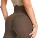 Workout Sets for Women 2 Piece Seamless High-Waisted Leggings & Cross Back Padded Sports Bra for Yoga Pilates (Medium, Light Khaki / Khaki)