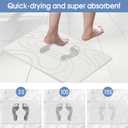 Veeloim Stone Bath Mat Diatomaceous Earth Shower Mat Non-Slip Super Absorbent Diatomite Stone Mats for Bathroom Floor/Kitchen Counter Quick Drying Natural Easy to Clean(23.6''15.4" White), 24" x 16"