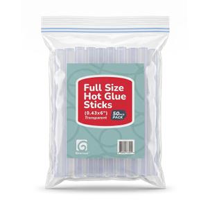 50pcs Full Size Hot Glue Sticks for Large Glue Gun, 0.43x6 inches Large Glue Sticks, Bulk-Pack for Arts Crafts DIY Fabric Gluing & More