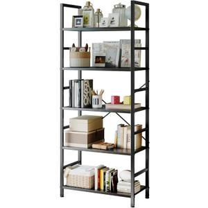 Sweetcrispy 5 Tier Bookshelf, Bookcase Shelf Storage Organizer, Black