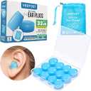 Ear Plugs for Sleeping  Vegpoet Reusable Moldable Silicone Earplugs Noise Cancelling Reduction for Concerts, Swimming, Shooting, Snoring, Airplane, Musicians, Motorcycle, 12 Pack