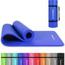 MSPORTS Yoga Mat Premium Non Slip Thick Extra Comfortable Exercise Mat for Home Workouts, Pilates, Stretching & Gym Cushioned NBR Foam, Gym Mat with Strap, for Women & Men