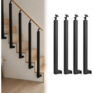 Side Mount Stair Railing Post 35.4in 4-Pack