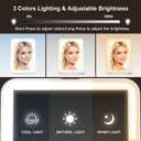 Mocado LED Foldable Travel Makeup Mirror - 5x7 inches 3 Colors Light Modes USB Rechargeable Touch Screen, Portable Tabletop Cosmetic Mirror for Travel, Cosmetic, Office (White)