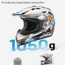 OUMURS Kids ATV Helmet DOT Approved for Boys & Girls Ages 5-14, Kids Dirt Bike Helmet for Off-Road, ATV, UTV, Street Riding Large
