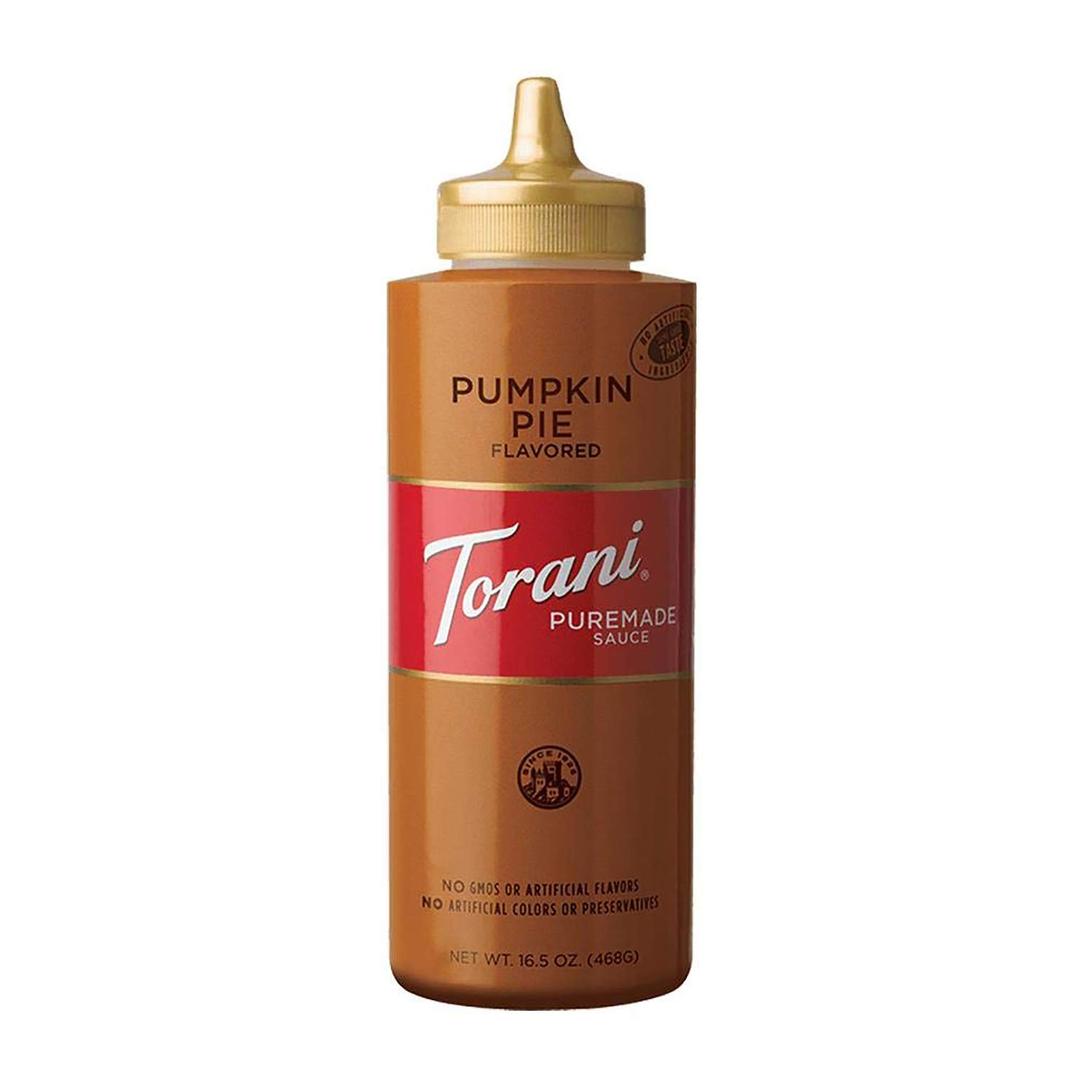 Torani Puremade Sauce, Pumpkin Pie, Squeeze Bottle, 16.5 Ounces, Pack of 4 (Best By: 15 May 2026)