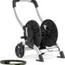Upgrade Hose Reel Cart, Holds 200 Feet of 5/8" Hose, Hose Reel Cart With Effort-saving Hand Crank,2 Wheels,Heavy Duty Freestanding Water Hose Reels for Outside Garden Lawn Yard Outdoor