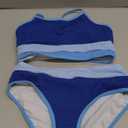 Girls Bathing Suit Color-Block Adjustable Straps Bikini Sets Girls Two Piece Swimsuits with Chest Pad Swimwear 7-18T (11-12 Years, Blue)