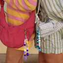 HolidayQbee DIY Bead Keychain Making Kit for Kids Beaded Bag Charm Kit Alphabet Beads Muti-Colorful Heart Pony Bead for Key Chain Making Kit Bag Charm Making Kit Gifts for Boy Girls