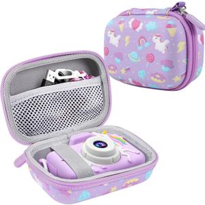 Leayjeen Kids Camera Case Compatible with Goopow/Dwfit/Slothcloud/Colofree/KIZJORYA Kids Camera Toys and Children Digital Video Camera,Best Christmas and birthday gifts-Purple Unicorn(Case Only)
