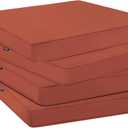 Favoyard Outdoor Chair Cushions 19"W x 19"D x 2"T Set of 4 Patio Chairs Cushions 3-Year Fade Resistant & Waterproof Cushions for Outdoor Furniture with Hidden Zipper, Attach Straps for Dining Chairs (Spice)