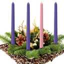 4 Pack Advent Taper Candles Premium Hand Dipped 10in Unscented Christmas Taper Candles - Ideal for Seasonal Celebrations, Holidays, Church, Celebration, Party