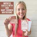 Hadley Designs Baby Shower Invitations For Girl -15 Baby Shower Invites for Girl with Diaper Raffle & Book Request Cards, Boho Babyshower Invitations with Envelopes, Hello Baby