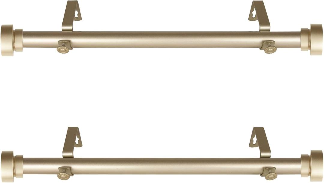 1 inch Side Curtain Rod 12-20 inch (Set of 2) - Gold