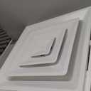 Fits 24x24 Steel T-Bar Drop Ceiling Grid | 2x2 Feet Lay in Steel Air Supply Diffuser with Round 10" [Neck Size] by Handua | 3 Cone | Drop Celing Vent | White | Outer Dimension: 23-3/4" x 23-3/4"