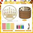 Cinrobiye 12 Set Kwanzaa Wooden Craft DIY Kinara Hanging Wooden Ornaments Art&Crafts Make Your Own African American Heritage Festival Hanging Sign for Office Home School Party Favor Decor Supplies
