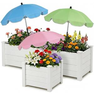 Garden Plant Umbrellas for Outdoor Plants, 24'' Upgraded Plant Shade Umbrella, 39.4'' Higher Sun Protection Cover Umbrellas with Windproof Base for Patio, Flower Pots, Garden Beds, Potted Plants