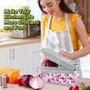 Vegetable Chopper,12-in-1 Multifunctional Food Chopper,Professional Onion Chopper with 7 Blades,Vegetable Cutter with Container for Salad,Potato,Carrot,and Garlic Essential Kitchen Tool (Silver gray)