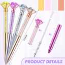 Zhehao 60 Pcs Big Crystal Diamond Pens Bulk Bling Ballpoint Rhinestone Pen Black Ink Glitter Bridal Shower Decor for Women School Office Supplies Christmas Wedding Birthday Present(Multicolor)