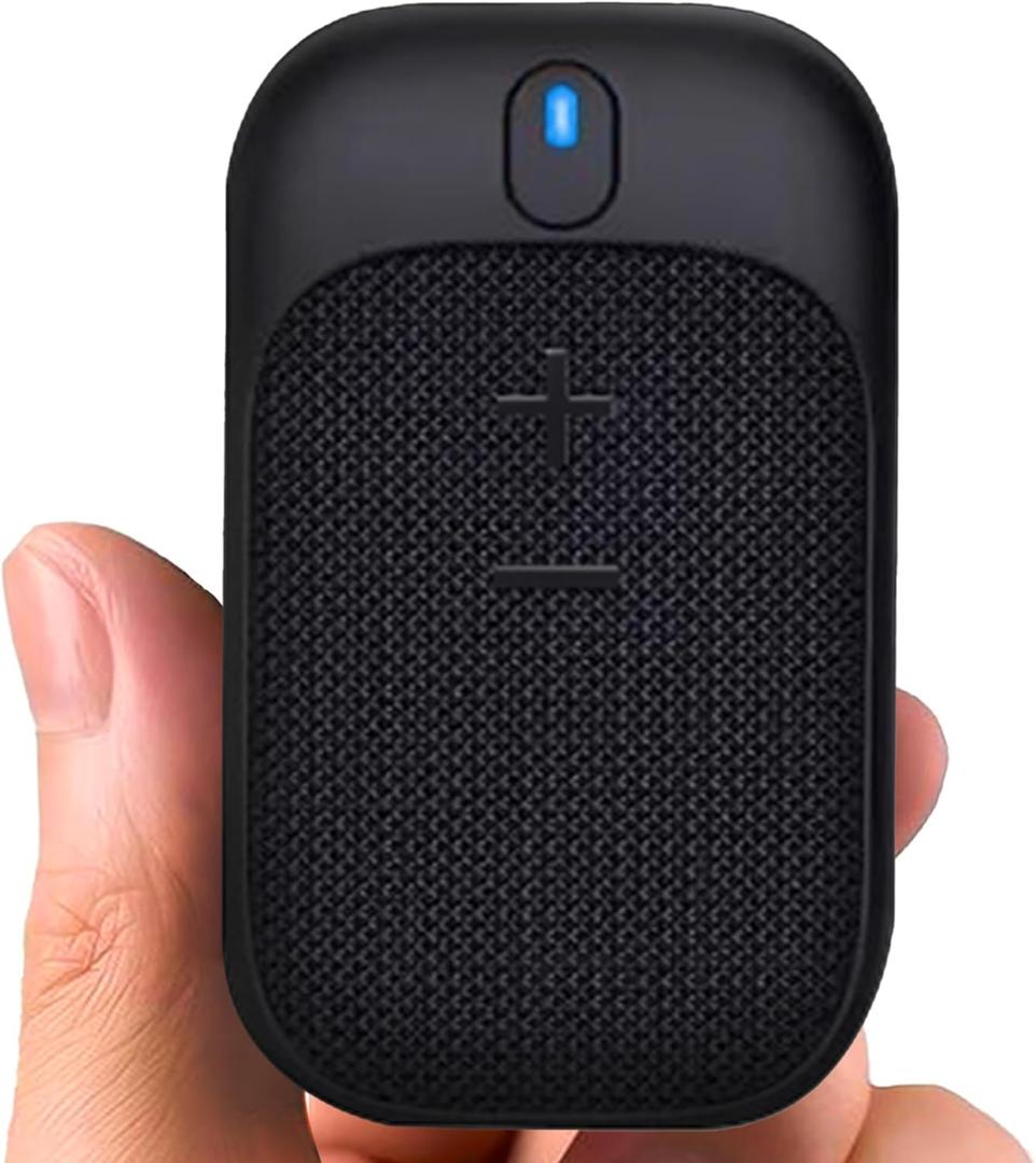 Golf Speaker/Wireless Wearable Bluetooth Speaker/Portable/Clip on/Up to 18hrs of Battery Life/Built-in Mic for Hands-Free Music and Calls/Water Resistant/Modern Design (Black)