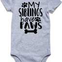 Funnycokid Baby Boys Girls Bodysuit Funny Newborn Romper Short Sleeve Infant Neutral Outfits 0-12 Months (A1 Grey)