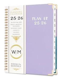 2025 2026 Planner - Weekly and Monthly Planner Calendar Monthly Daily Planner Agendas, July 2025- June 2026, Spiral Bound, Office Home School Supplies for Women & Men, A5 (6.3" x 8.5") Purple