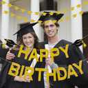 Gold Glitter Happy Birthday Graduation Banner, 2026 Graduation Birthday Banner Happy Birthday Graduation Party Decorations 2026 for 2026 Graduation Themed Birthday Party Decorations