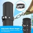 2 Packs Shade Sail Poles, 12 ft Heavy Duty Sun Sail Shade Poles with Spiral Drill Bit, 2.36" Diameter Sun Shade Sail Poles with D-clamp for Shade Sail String Light Garden Yard Backyard, Black
