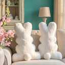 Amyhill 2 Pcs Easter Pillows Bunny Rabbit Shaped Throw Pillows 15.75 Inch Decorative Easter Spring Soft Plush Cushion Gifts for Sofa Couch Bedroom Living Room Home Decorations(Classic Style)