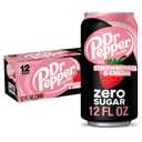 Dr Pepper Zero Strawberries and Cream Soda, 12 fl oz cans, 12 Pack, Best By: July 28,2025