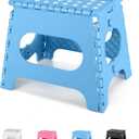 Dyforce Folding Step Stool 11 Inch, Durable Kids Step Stool, Heavy Duty Step Stools for Adults, Compact Foot Stools, Light-Weight Toddler Step Stools for Kitchen, Bathroom, Holds Up to 300 lbs (Blue)