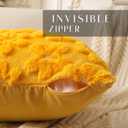 DFXSZ Summer Pillow Covers 18x18 inch Set of 2 Yellow Daisy White Flower Heart Soft Plush Faux Fur Jacquard Throw Pillow Covers for Bedroom Sofa Spring Summer Holiday Home Decor PTK036B18