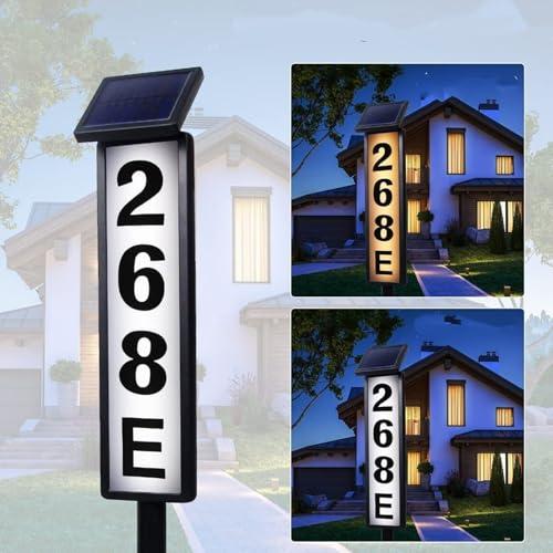 Address Numbers for House,Solar House Numbers for Outside,Address Signs for Houses,Solar Address Sign for Yard,House Numbers for Outside Light Up,Waterproof,Illuminated LED