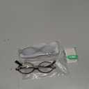 Oval Retro Blue Light Blocking Glasses for Women Men Vintage Fashion 90s Small Face Computer Screen Gaming TV Phones Anti Eyestrain & UV Glare Glasses Non-prescription (2 Pack of Black+leopard)