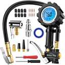 EVOULTES Digital Tire Pressure Gauge with Inflator, 0-250 PSI & 0.1 Res, Heavy Duty Tire Inflator Gauge with Locking Air Chuck & Quick Connector, Air Compressor Accessories w/Storage Box, 28 Pcs Set
