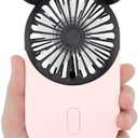 Kbinter Cute Mouse Personal Mini Fan, Rechargeable Handheld USB Fan, 3 Adjustable Wind Speeds and Wearable Design, Portable Pocket Size for Indoor Or Outdoor Activities (Pink)