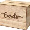 Cregugua Rustic Wooden Card box 12"x 9"x 9" Gift Card Box for Wedding Birthday Baby Shower Graduation Party