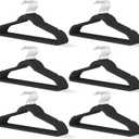 Black Velvet Hangers 60 Pack, Slim Space Saving Suit Hangers for Closet Organizer, Rotating Silver Hook, Non Slip Clothes Felt Hanger Heavy Duty for Coat,Shirt, Pants, Camisole, Dress