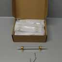 goldenwarm 10 Pack 4 Inch Matte Gold Cabinet Pull Clear Acrylic Furniture Hardware Glass Cabinet Hardware for Kitchen Cupboard Bathroom