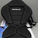 WOOWAVE Kayak Seat Padded Deluxe Paddleboard Seat Adjustable Boat Seat Cushioned Fishing Seat High Back Comfortable Backrest Support for Universal Sit (1 Pack Black)