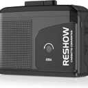 Cassette Player, Portable Cassette Tape Recorder, Audio Cassette to Digital Converter with Earphone Jack, Built-in Microphone, Loud Speaker, Reverse Recording to Tape-Black