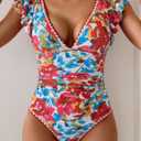 Aidonger Women's One Piece Ruffle Swimsuit Tummy Control Bathing Suit, M