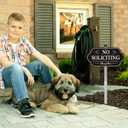 Heavy Duty No Soliciting Sign for House - All Metal Construction No Soliciting Yard Sign - 14" x 7" - Aluminum - with 28" Long Stake