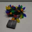 Solar Christmas Lights Outdoor, 50 LED C9 Strawberry String Lights with Timer & 8 Light Mode, Waterproof Solar Christmas Tree Lights for Outside Garden Patio Party Christmas Decoration, Multicolor