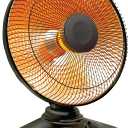 Comfort Glow Oscillating Parabolic Space Heater, 1000W Radiant Dish Heater with Adjustable Tilt, Energy Efficient, Variable Heat, Overheat & Tip-Over Protection - Radiant Heaters for Indoor Use