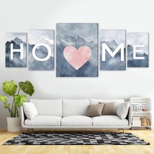 Ginfonr Canvas Wall Art Decor, 5 Panels Home Modern Wall Art for Bathroom, Large Abstract Scenery Wall Paintings for Living Room Couch, Framed Canvas Painting Above the Bed 05