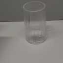 MARTAGE Clear Glass Vase for Flower, Glass Flower Vase, Flower Vase for Bouquet, Modern Glass Vase, Ribbed Glass Vase for Living Room, Bedroom, Dining Table, Office, Wedding, Centerpieces, 8 Inches