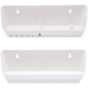 Tip Out Sink Tray, 14inch Sink Front Tip Out Tray for Kitchen and Bathroom Base Cabinet, 2 Packs Pull Out Shelf Home White Organizer