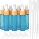Ellbest 10ml Essential Oil Glass Dropper Bottle 10pcs Colorful Glass Bottles with Eye Dropper Small Empty Refillable Vials for Travel, Perfume, Samples (Matte Cyan Blue)